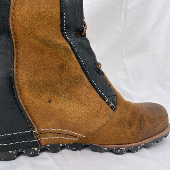 Sorel Cate the Great Elk Black & Tan Knee High Lace Up Suede Boots Size 9 - Picture 14 of 15